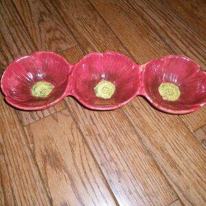 Spring Poppy Hand Painted Ornate Serving Dish